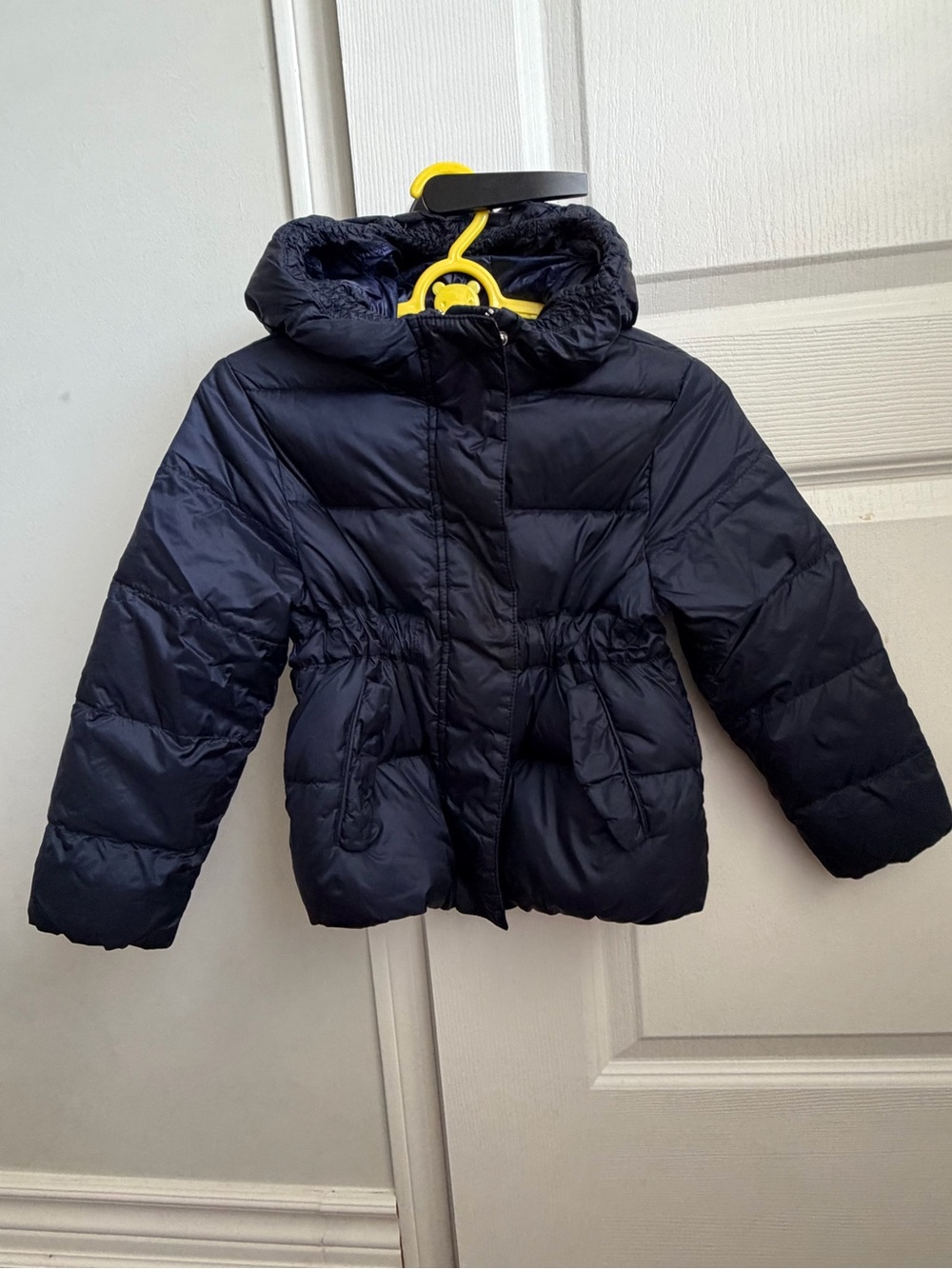 Massimo Dutti Navy Hooded Down Coat
